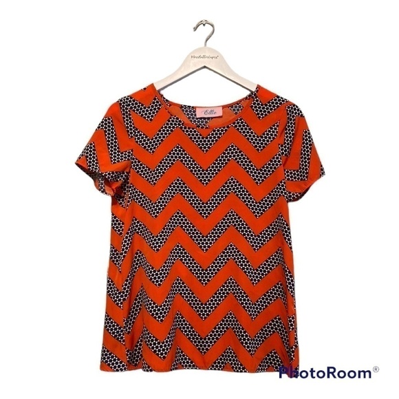 Ellie Tops - ELLIE Crisscross Back Red printed Blouse | Size small